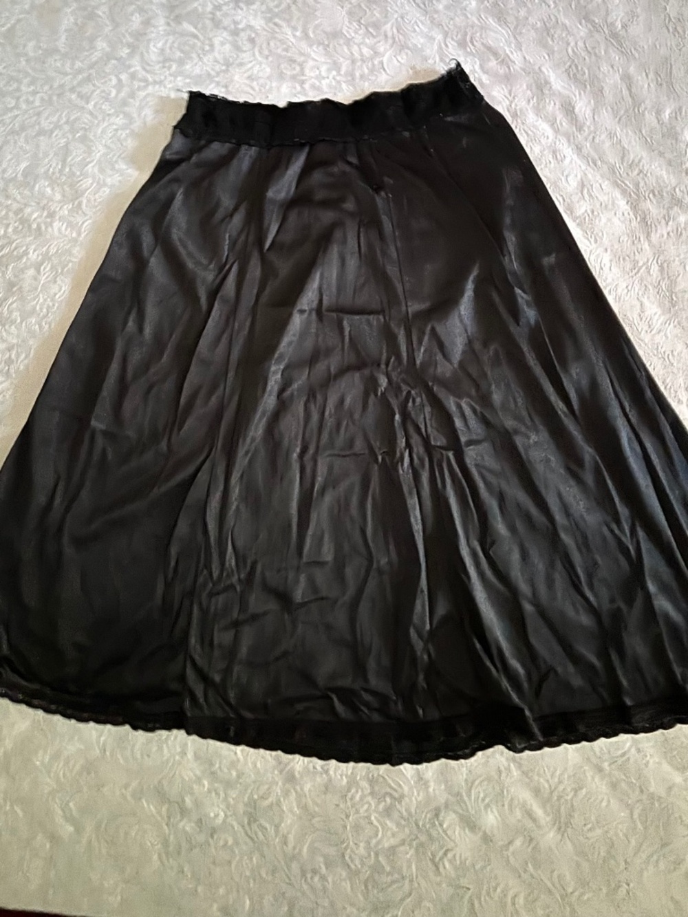 Flared Nylon Black Half Slip